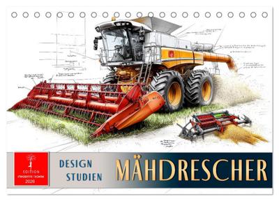 Mähdrescher - Design Studien (Tischkalender 2026 DIN A5 quer), CALVENDO Monatskalender