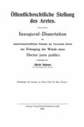 Öffentlichrechtliche Stellung des Arztes