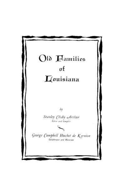 Old Families of Louisiana