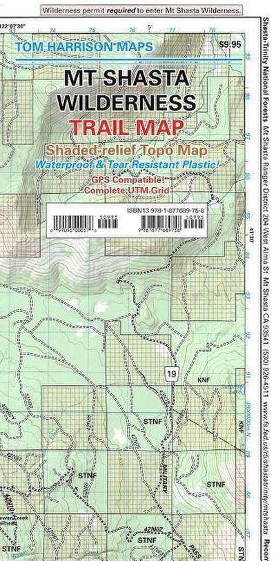 MT Shasta Wilderness Trail Map