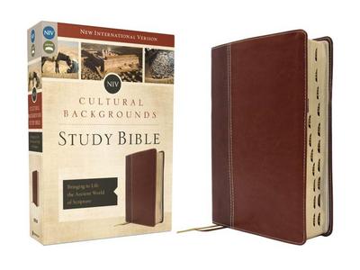 Niv, Cultural Backgrounds Study Bible (Context Changes Everything), Leathersoft, Brown, Red Letter, Thumb Indexed