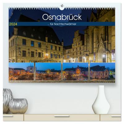 Osnabrück für Nachtschwärmer (hochwertiger Premium Wandkalender 2024 DIN A2 quer), Kunstdruck in Hochglanz