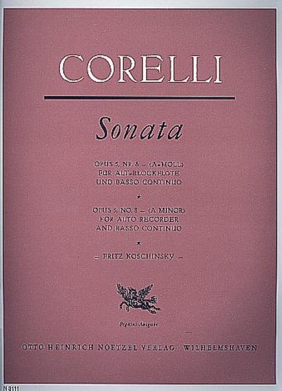 Sonate a-Moll op.5,8für Altblockflöte und Klavier
