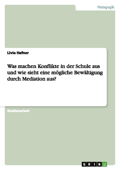 Was machen Konflikte in der Schule aus und wie sieht eine mögliche Bewältigung durch Mediation aus? - Livia Hafner