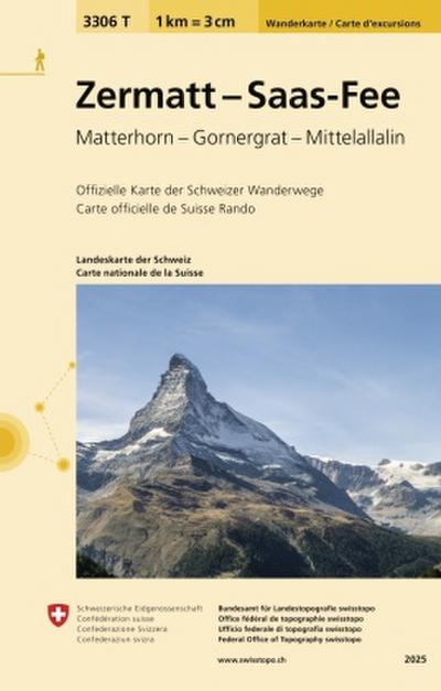 Swisstopo 1 : 33 333 Zermatt - Saas Fee