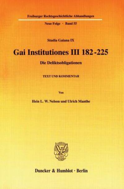 Gai Institutiones III 182 - 225.