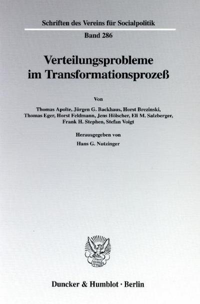 Verteilungsprobleme im Transformationsprozeß.