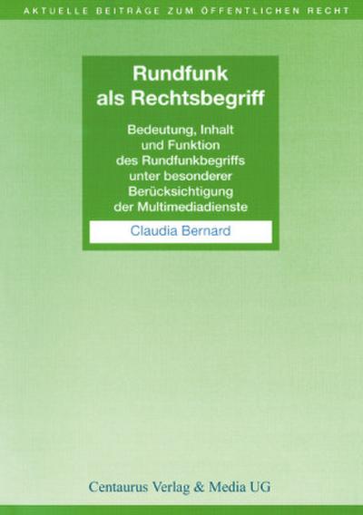 Rundfunk als Rechtsbegriff