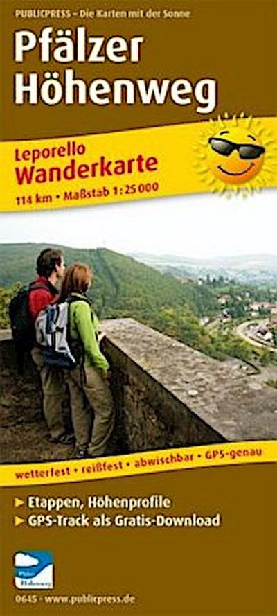 PublicPress Wanderkarte Pfälzer Höhenweg, 14 Teilkarten