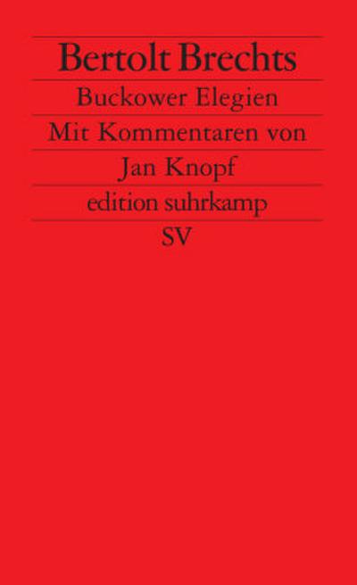 Brechts Bukower Elegien