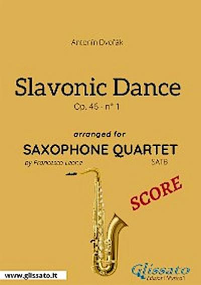 Saxophone Quartet: Slavonic Dance no.1 by Dvořák (score)