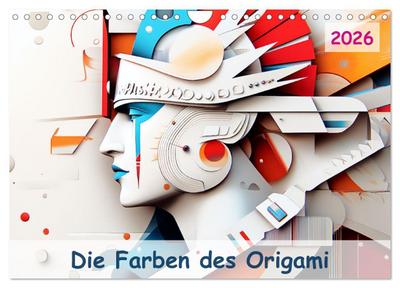 Die Farben des Origami (Wandkalender 2026 DIN A4 quer), CALVENDO Monatskalender