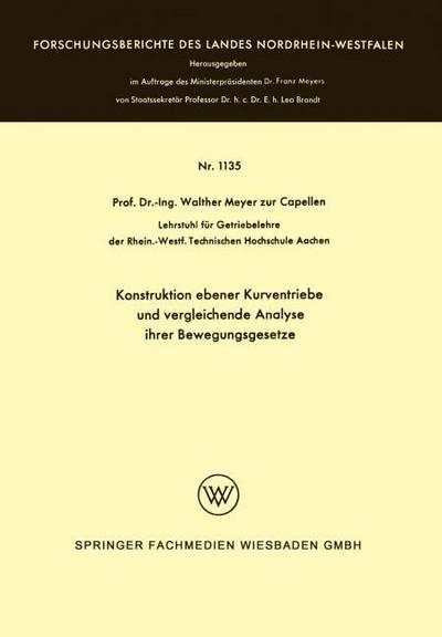Konstruktion ebener Kurventriebe und vergleichende Analyse ihrer Bewegungsgesetze