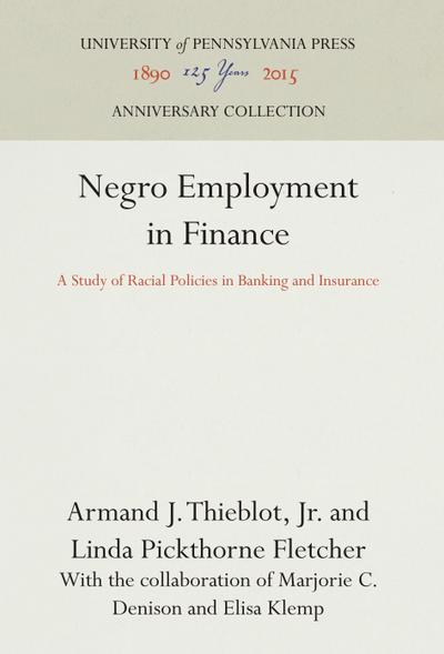 Negro Employment in Finance
