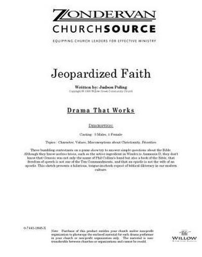 Jeopardized Faith