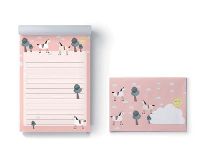 Briefpapier-Set Pferde mit Umschlägen