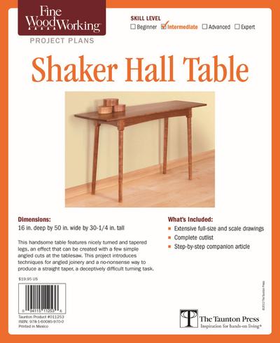 Fine Woodworking’s Shaker Hall Table Plan