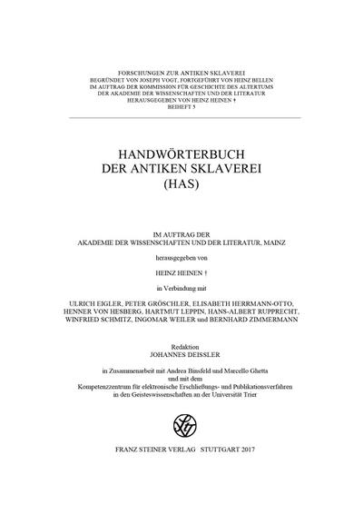 Handwörterbuch der antiken Sklaverei (HAS)