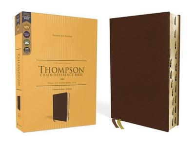 Kjv, Thompson Chain-Reference Bible, Genuine Leather, Calfskin, Brown, Red Letter, Thumb Indexed, Comfort Print
