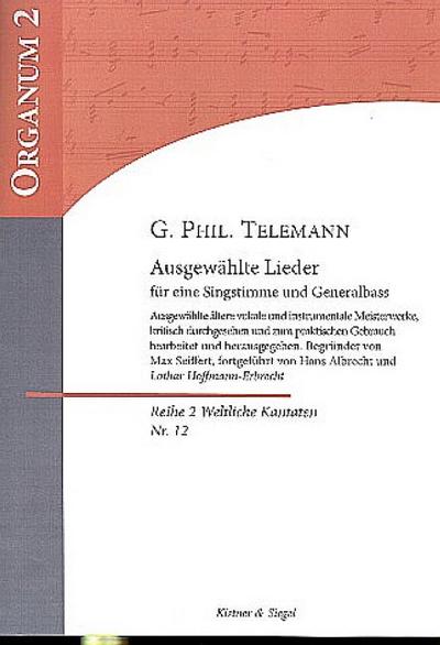 Ausgewählte Lieder für eine Singstimme und Bc