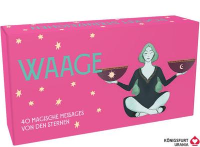 Pocket Sternzeichen Waage 40 Karten in Magnetschachtel mit Metallicfolie - Magische Messages von den Sternen