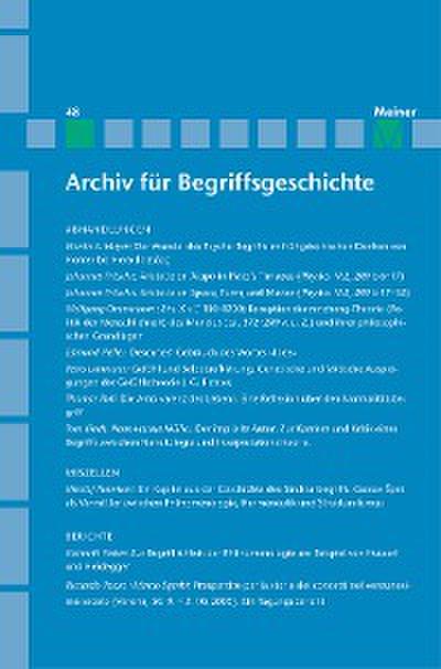 Archiv für Begriffsgeschichte. Band 48