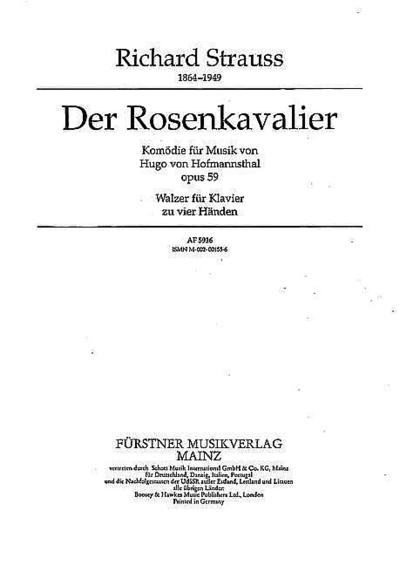 Walzer aus Der Rosenkavalier op. 59für Klavier zu 4 Händen