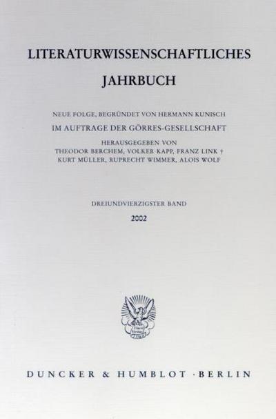 Literaturwissenschaftliches Jahrbuch