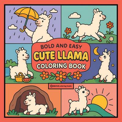 Bold & Easy Cute Llama Coloring Book