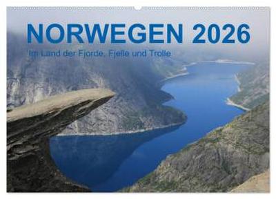 Norwegen 2026 - Im Land der Fjorde, Fjelle und Trolle (Wandkalender 2026 DIN A2 quer), CALVENDO Monatskalender