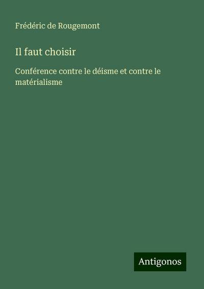 Il faut choisir