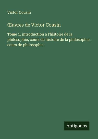 ¿uvres de Victor Cousin