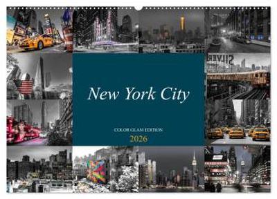 New York City - Color Glam Edition (Wandkalender 2026 DIN A2 quer), CALVENDO Monatskalender