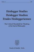 Heidegger Studies - Heidegger Studien - Etudes Hei