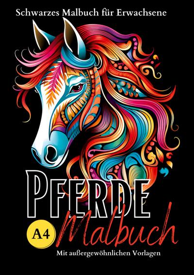 Schwarzes "Pferde Malbuch für Erwachsene".