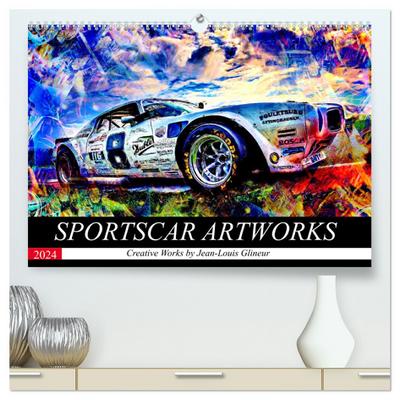 SPORTSCAR ARTWORKS Creative Works by Jean-Louis Glineur (hochwertiger Premium Wandkalender 2024 DIN A2 quer), Kunstdruck in Hochglanz
