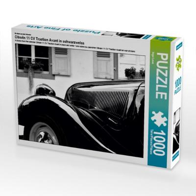 Ein Motiv aus dem Kalender Citroën 11 CV Traction Avant in schwarzweiss (Puzzle)
