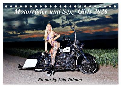 Motorräder und Sexy Girls (Tischkalender 2026 DIN A5 quer), CALVENDO Monatskalender