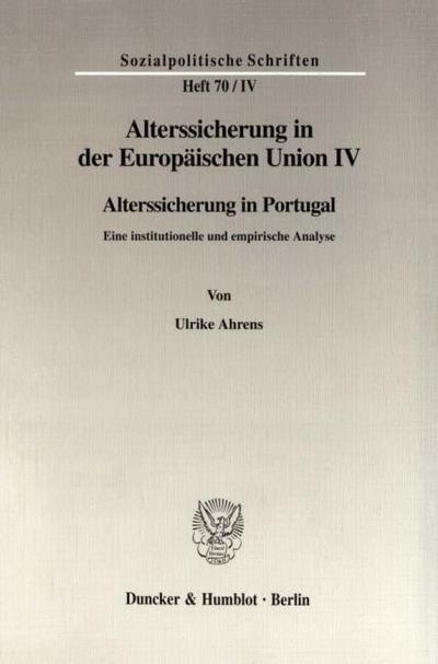 Alterssicherung in der Europäischen Union IV.