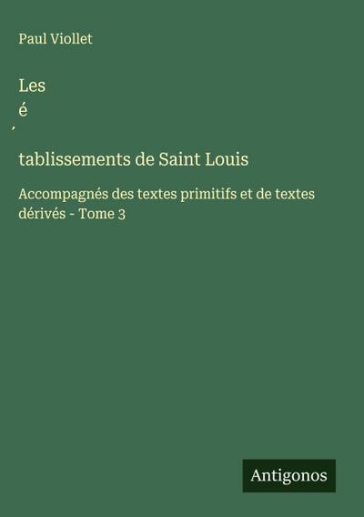Les é¿tablissements de Saint Louis
