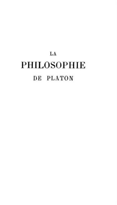 Philisophie de PlatonIV