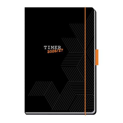 TRÖTSCH - Schülerkalender Specials mit Gummiband und Stifthalter Uni Black 26/27