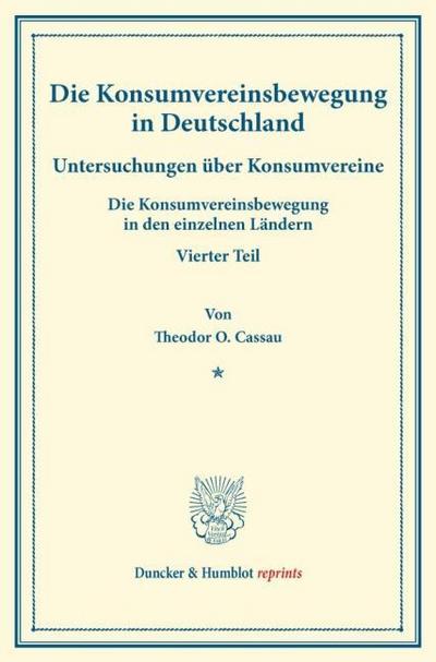 Die Konsumvereinsbewegung in Deutschland.