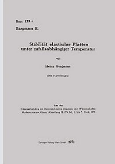 Stabilität elastischer Platten unter zufallsabhängiger Temperatur