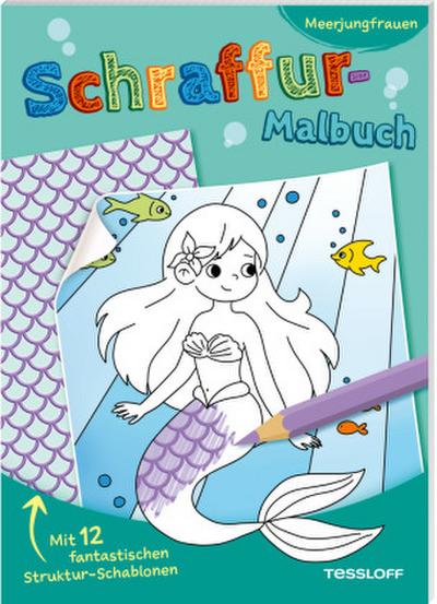 Schraffur-Malbuch. Meerjungfrauen