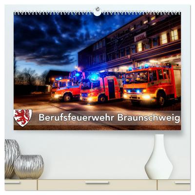 Berufsfeuerwehr Braunschweig (hochwertiger Premium Wandkalender 2024 DIN A2 quer), Kunstdruck in Hochglanz