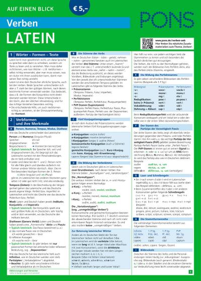 PONS Verben auf einen Blick Latein