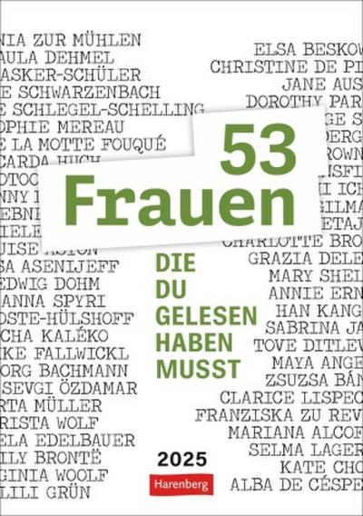 53 Frauen, die du gelesen haben musst Wochen-Kulturkalender 2025