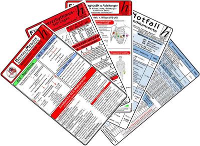 Notfallmedizin Karten-Set - Herzrhythmusstörungen, Notfallmedikamente, Reanimation 
