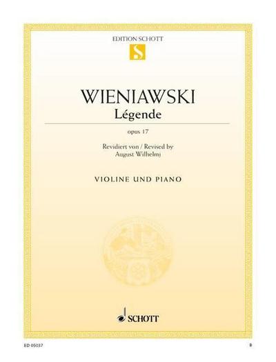 Légende: op. 17. Violine und Klavier. Einzelausgabe. (Edition Schott Einzelausgabe)